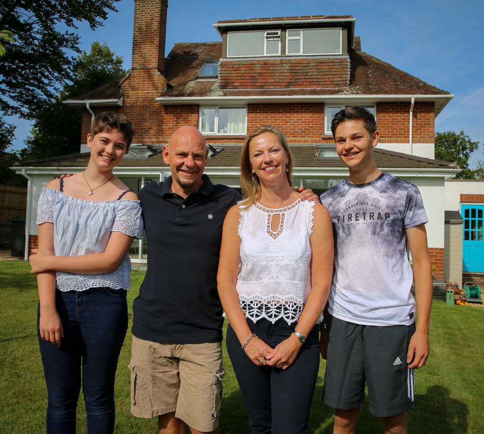  Lucy, Peter, Jo and Matt outside their £750k home