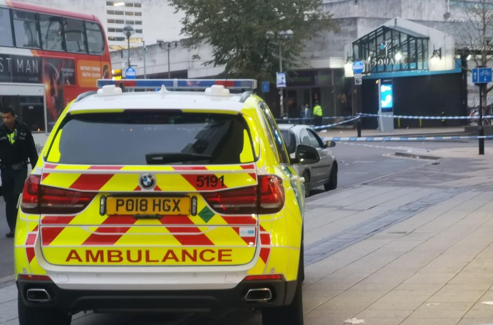  Three people have been taken to hospital with stab wounds