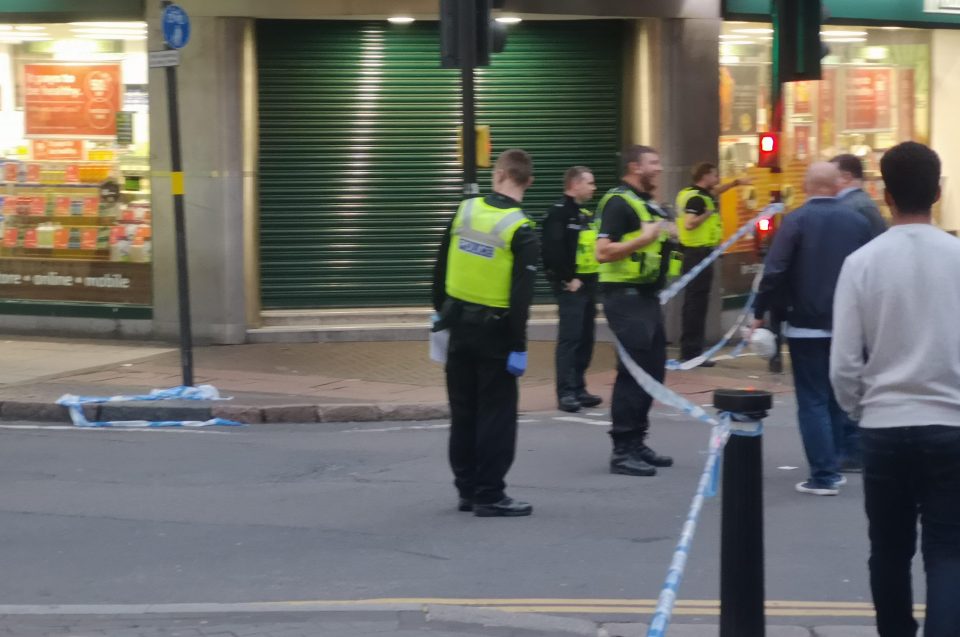  A wide cordon is in place following the multiple stabbing in Birmingham City Centre