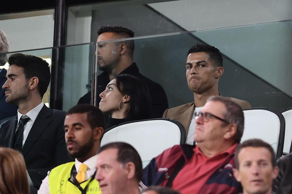  Ronaldo was pictured on Tuesday night watching Juventus play in the Champions League