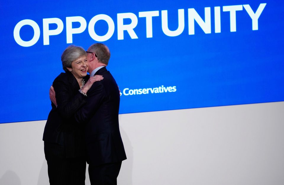  The PM got a kiss from husband Philip at the end of her speech