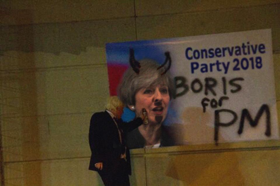  'Boris' makes his intentions clear in this piece of vandalism