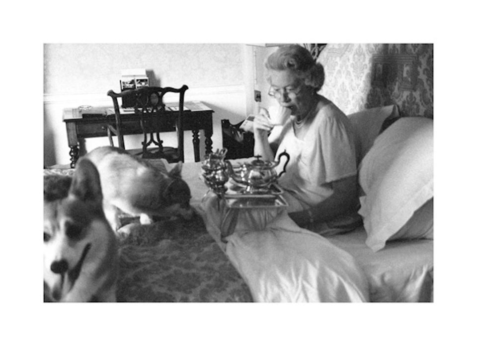  Like every exhausted mother, the Queen is partial to breakfast in bed with her dogs