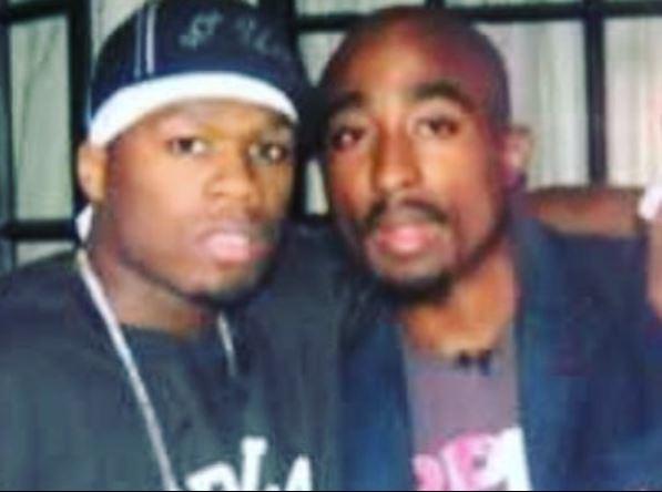  This photo - which many believe is faked - is said to show an older Tupac with 50 Cent