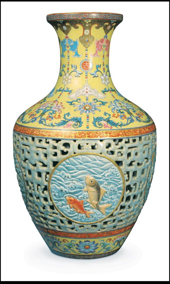  The 16in Chinese vase sold for almost £15million