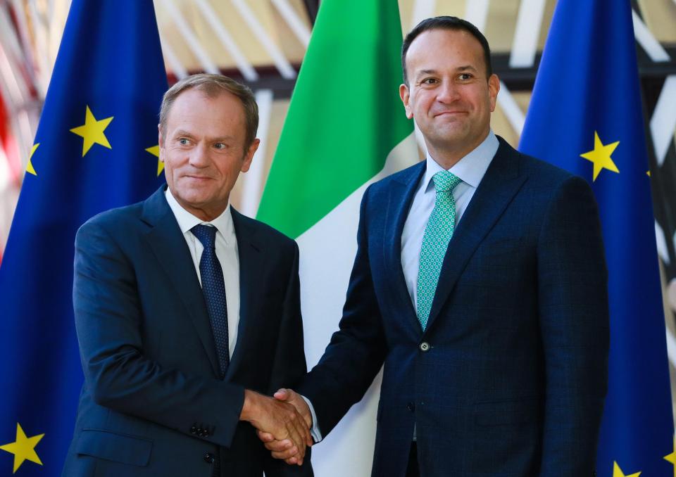  EU boss Donald Tusk met with Mr Varadkar yesterday in Brussels