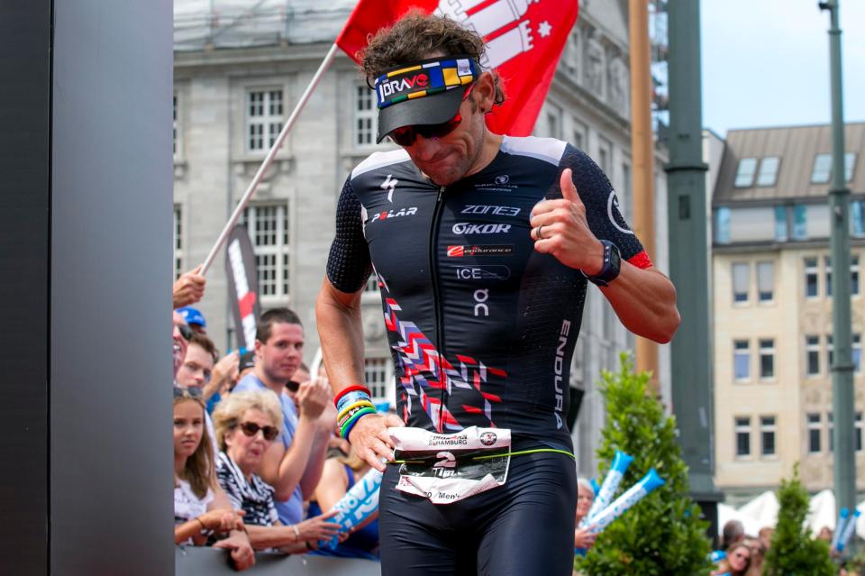  Don, pictured finishing an Ironman in Germany in July, is back for Saturday's Ironman Triathlon World Championships