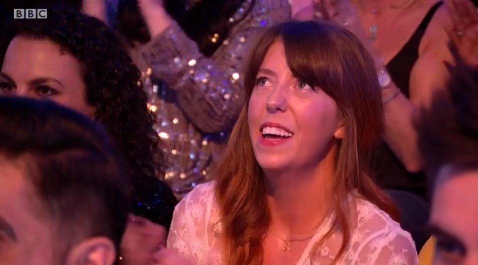  Sean's girlfriend Rebecca watches from the audience