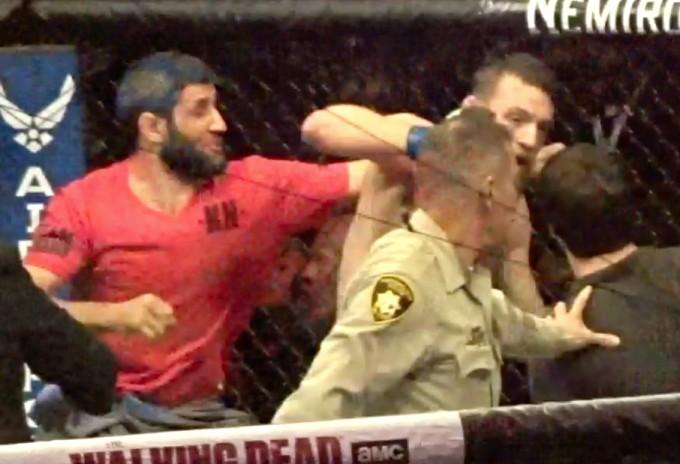 Two men landed heavy punches on Conor McGregor’s head from the side and behind