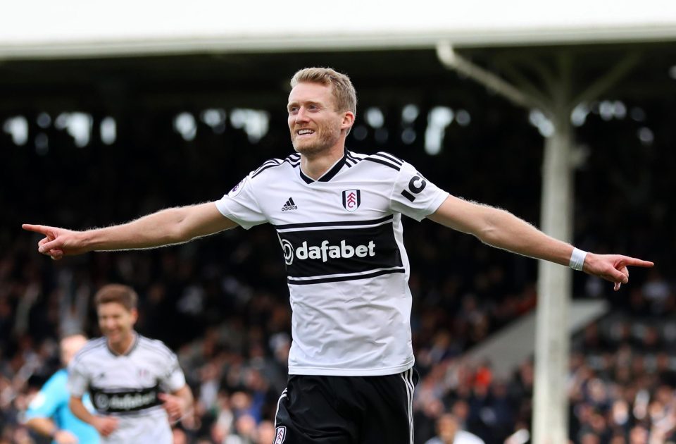  Schurrle celebrates bringing Fulham level at Craven Cottage