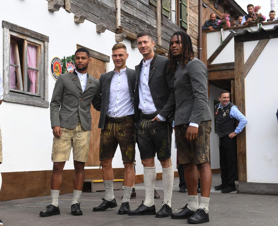  Bayern Munich stars Robert Lewandowski, Serge Gnabry, Joshua Kimmich and Renato Sanches attended the annual Oktoberfest festival