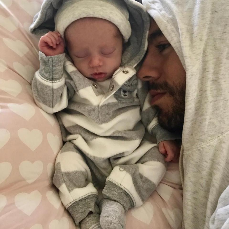  Enrique Iglesias shared a picture in January snuggling up to his newborn