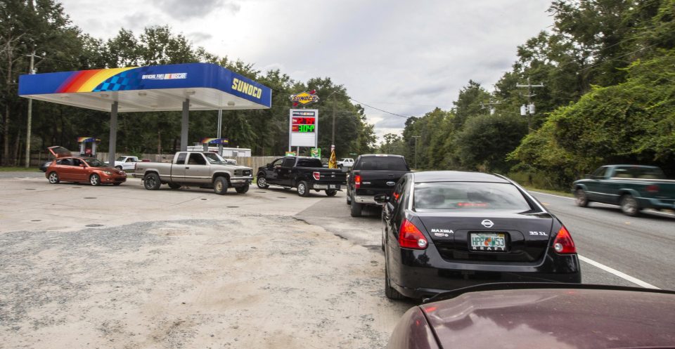 People trying to evacuate are facing long lines to fill up their cars