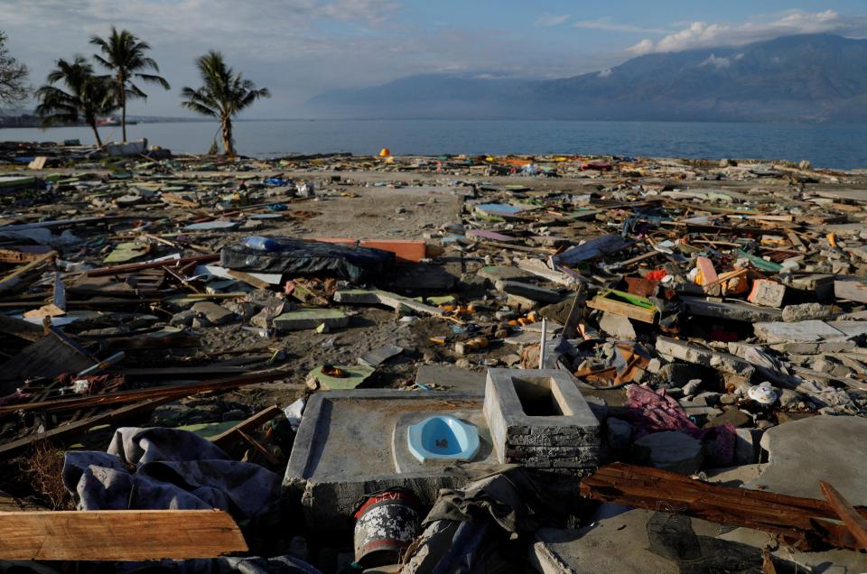  Debris in Indonesia, where the UK has sent millions of pounds in aid in the wake of an earthquake and tsunami in September 2018