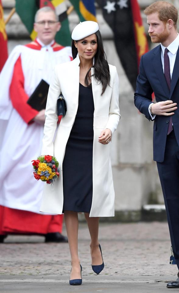  Sporting a white bourree at the Commonwealth Day service at Westminster Abbey