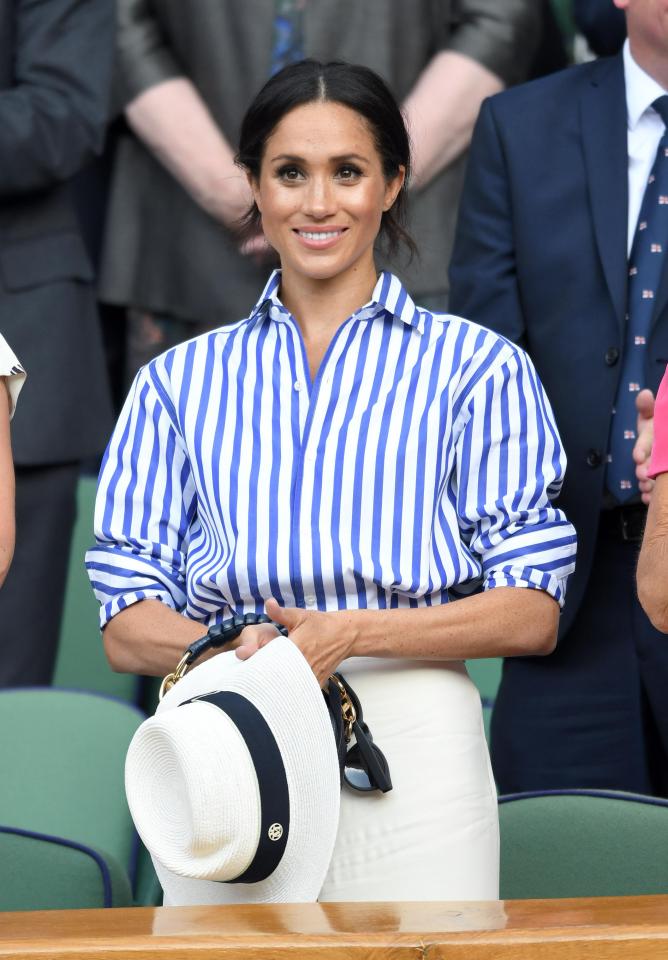  She sported a smart, checked shirt at Wimbledon