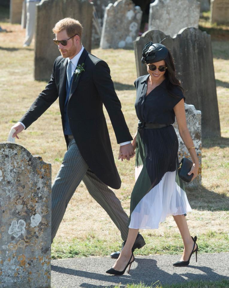  The Duchess wore a black and white dress to the wedding of Charlie Van Straubenzee and Daisy Jenks