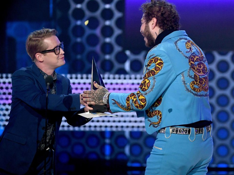  He presented Post Malone with the gong for Favourite Male Artist