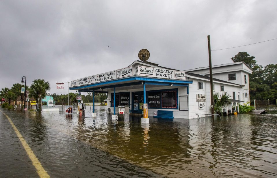  Bo Lynn's Market starts taking water in the town of Saint Marks