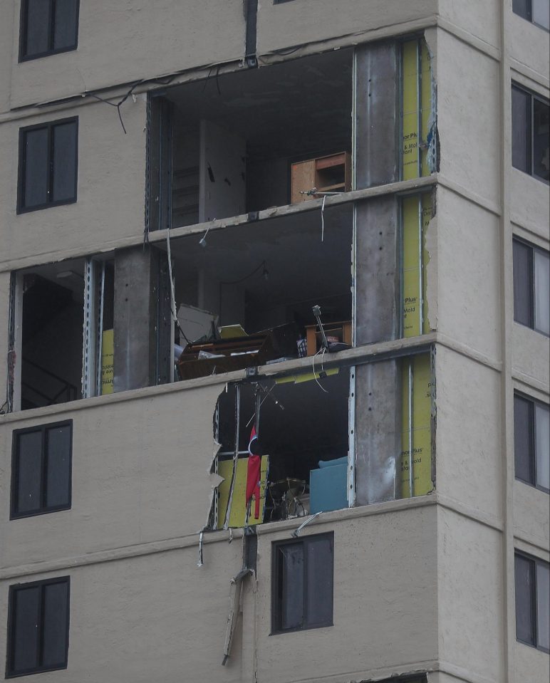  The 155mph winds ripped open a condo building in Florida