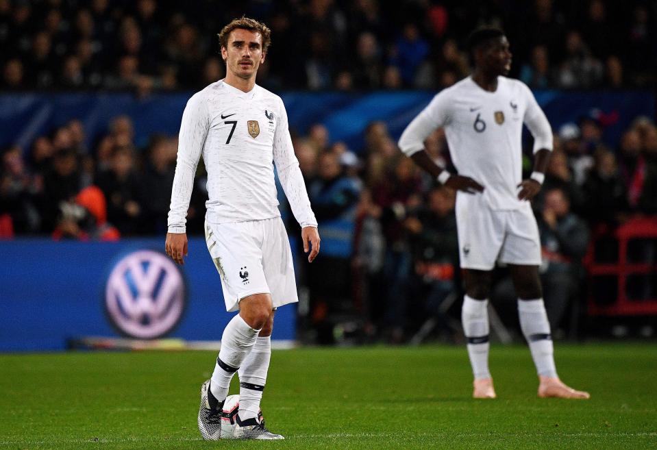  Antoine Griezmann and Paul Pogba were both hauled off during the game