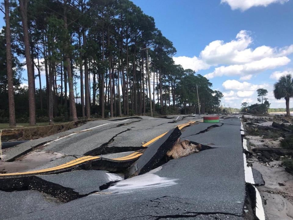  Cracked roads in Carrabelle, Florida