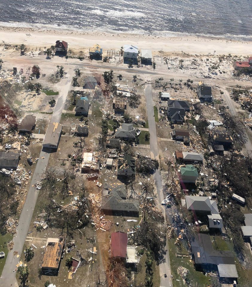  Pictured is damage to a residential neighborhood near Panama City