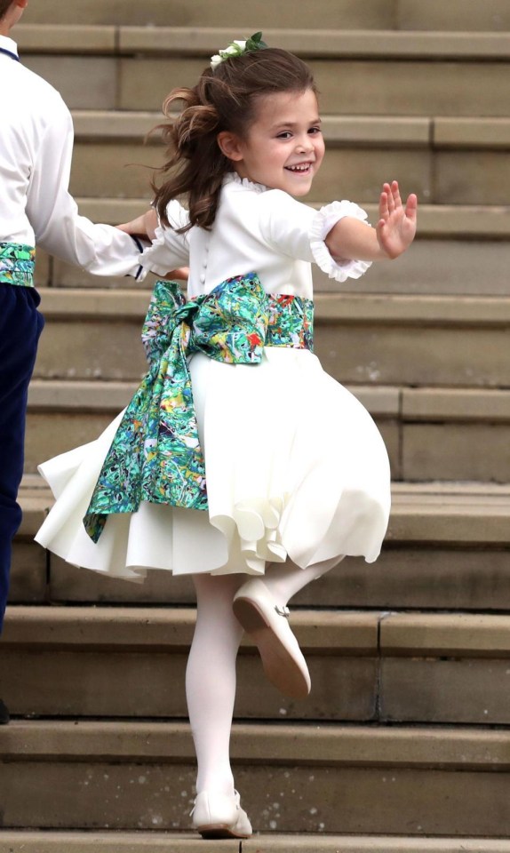 Theodora Williams acted as flower girl on Eugenie's big day