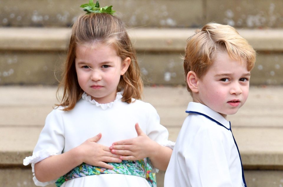  Princess Charlotte and brother Prince George joined the bride as bridesmaid and page boy