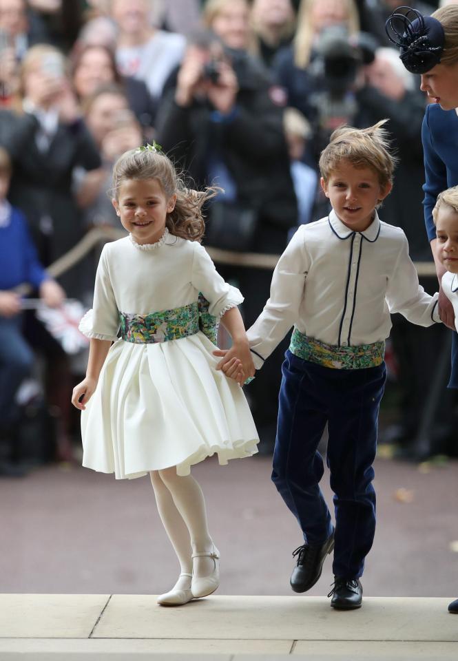 Theodora is a flower girl along with Princess Charlotte