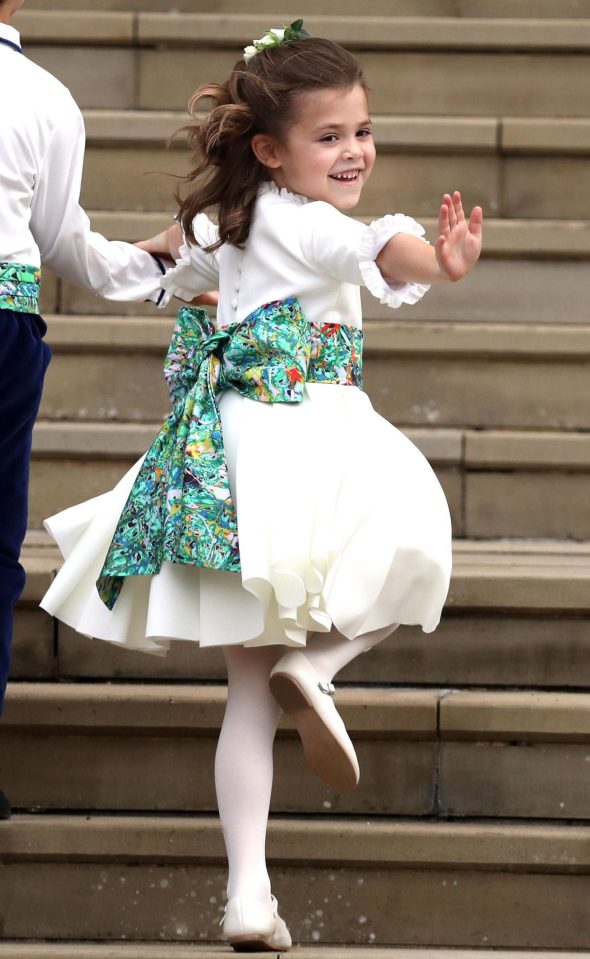  Six-year-old Theodora Williams made her first even public appearance as one of Princess Eugenie's flower girls