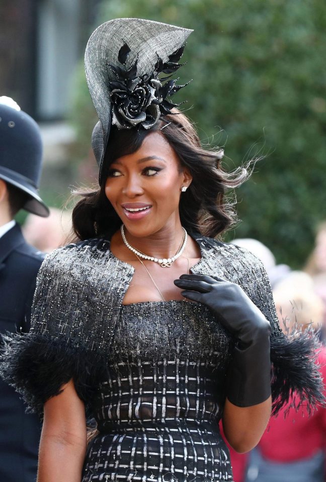  Former supermodel Naomi Campbell wore a monochrome ensemble to the event