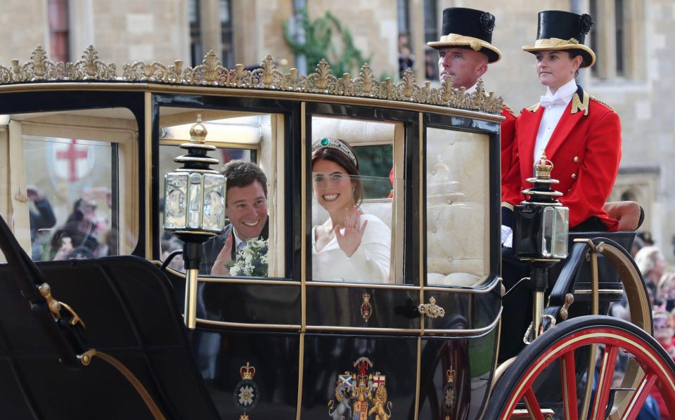  Jack and Princess Eugenie's wedding carriage procession was made in the Scottish State Coach