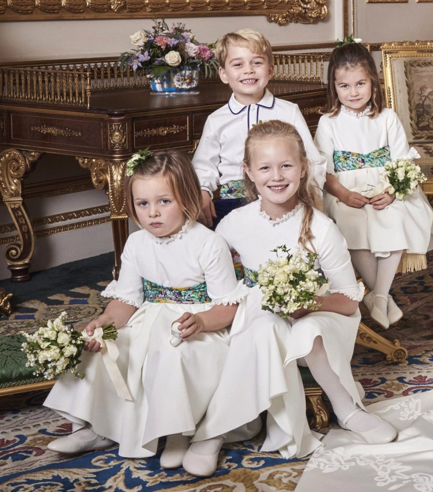 While Mia looked sullen, cousins Savannah Phillips, Prince George and Princess Charlotte looked happier