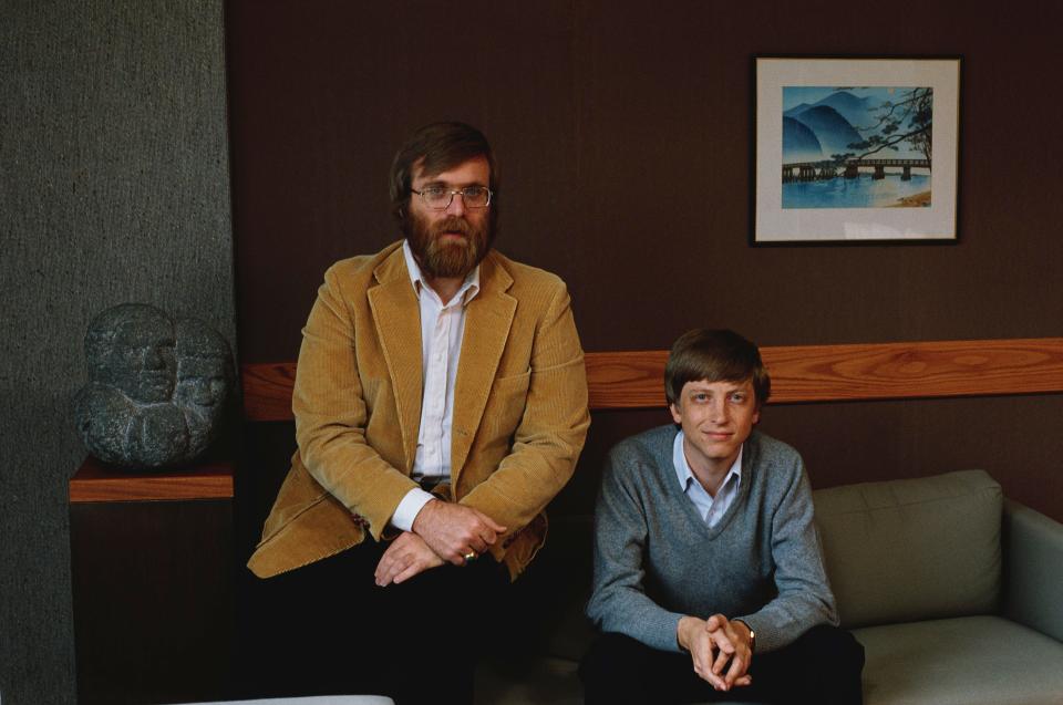  History makers... Paul Allen, left, with Bill Gates shortly after they founded Microsoft together