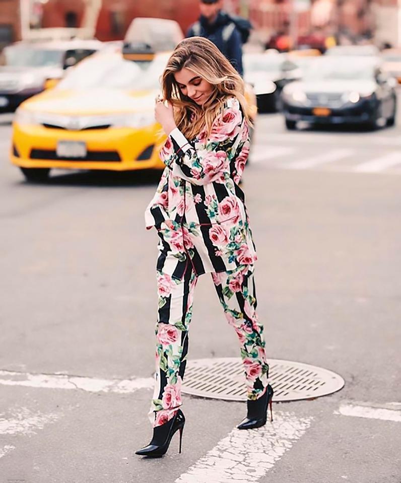 Sofia Castro wearing Dolce & Gabbanna suit while in Manhatten