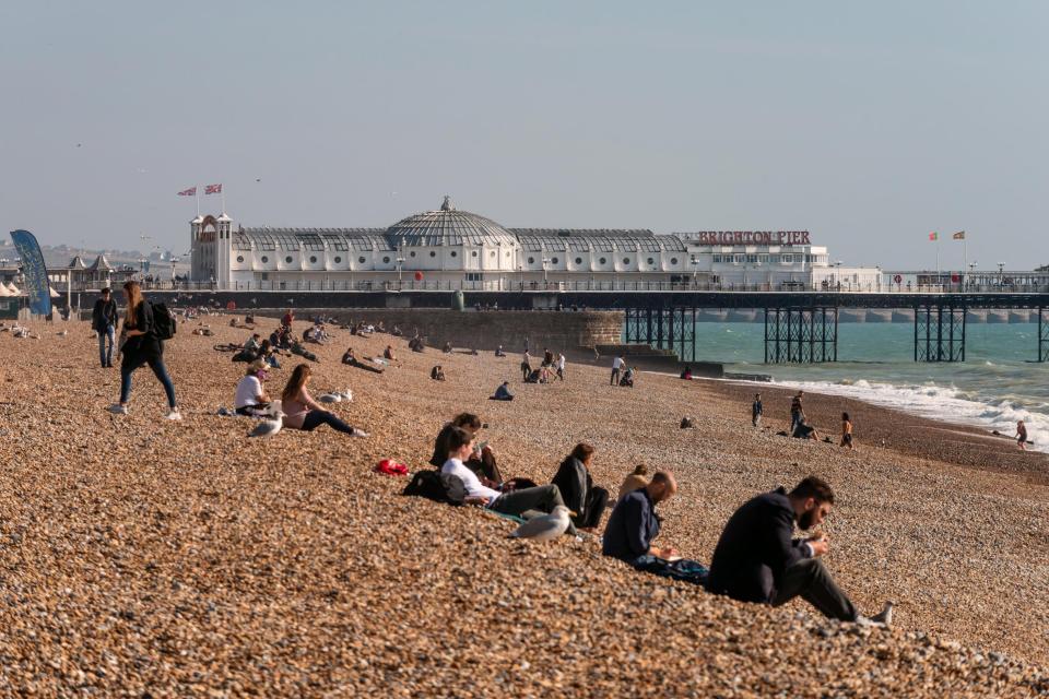  Sunbathers made the most of gorgeous weather in Brighton yesterday