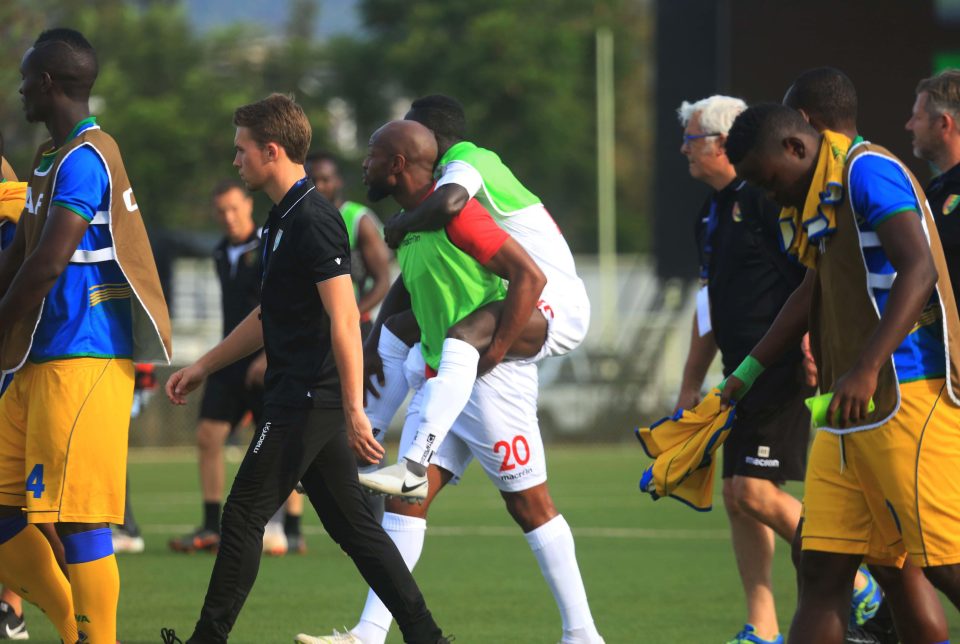  Naby Keita was carried off the pitch by his Guinean team-mate