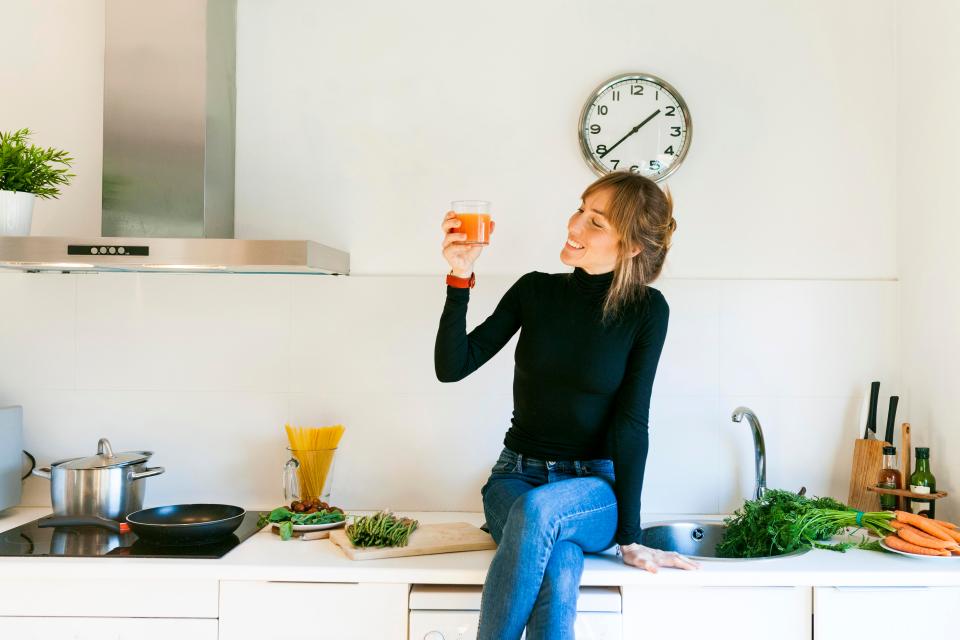  Juicing your fruit isn't the best way to get all the vitamins from it - no matter how much you drink, fresh juice will only ever count as one of your 5-a-day