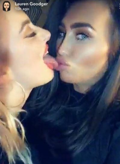 Lauren Goodger shared a smooch with her gal pal last night after confessing she'd rather date girls following her split from Joey Morrisson