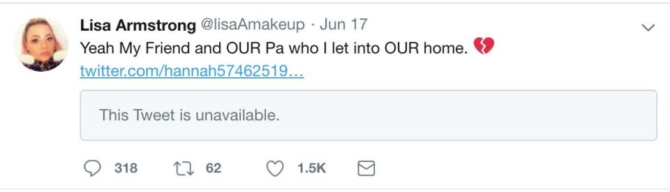  Lisa tweeted about Ant's relationship with Anne-Marie after it became public in June