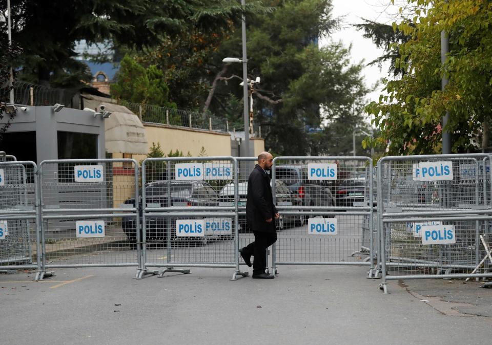  Guards outside the Saudi consulate in Istanbul where Khashoggi was murdered