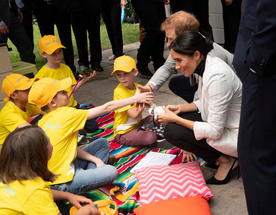  The Royal couple later reunited to chat to children with Prime Minister Scott Morrison