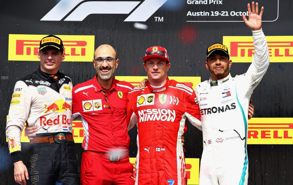  Lewis Hamilton finished third in Texas, behind Max Verstappen and race-winner Kimi Raikkonen