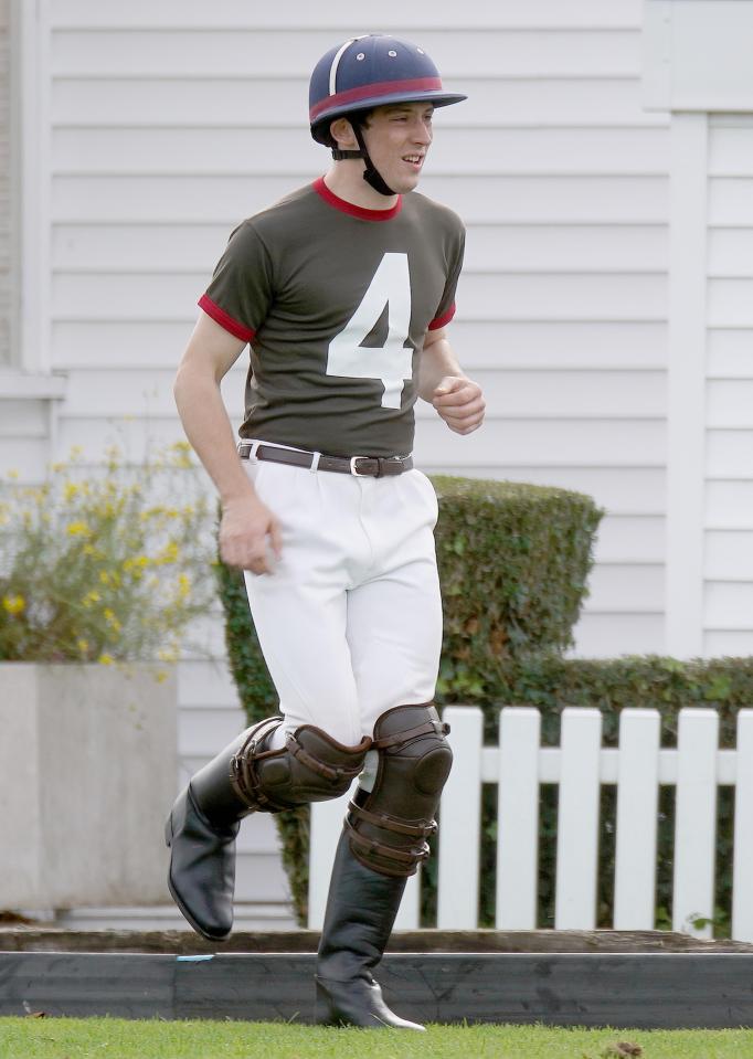  Josh was clad in polo gear for the filming