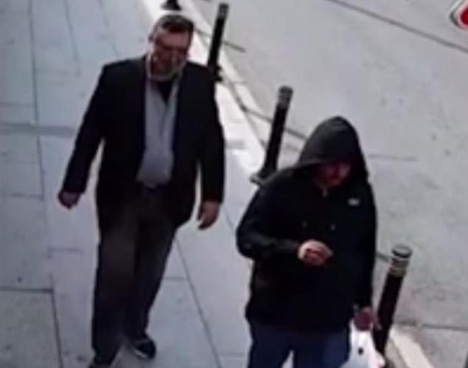  CCTV images have emerged showing a Saudi intelligence officer dressed in a fake beard and Jamal Khashoggi's clothes and glasses (left) on the day the journalist disappeared