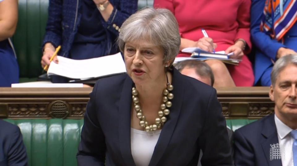  Theresa May speaking in the House of Commons today