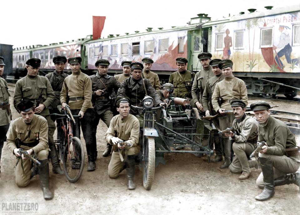  Agitpoezd (agitation train) 'October Revolution' guards in 1919