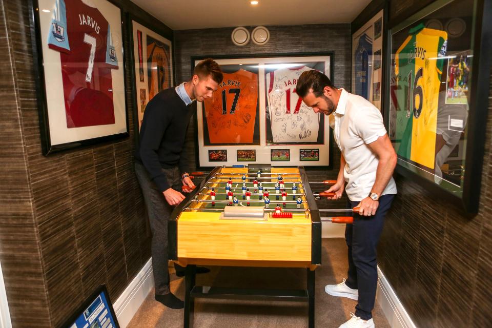  Jarvis may have become a dad in 2016 but still has his man cave where he challenged SunSport to a game of table football