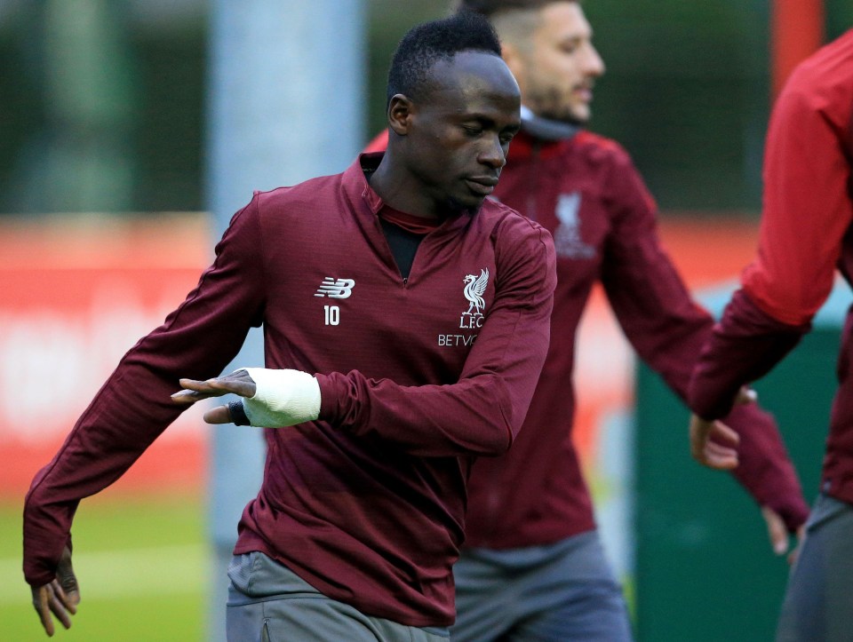 Sadio Mane trained with a cast on his hand ahead of Liverpool's clash with Red Star